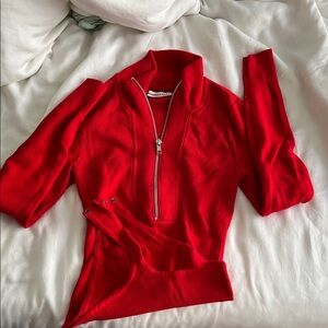 Abercrombie and fitch red sweater bodysuit